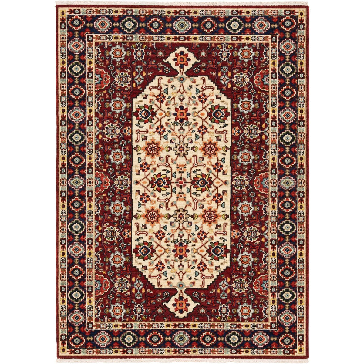 Lilihan 1802W Red/Ivory Rug - Rug & Home