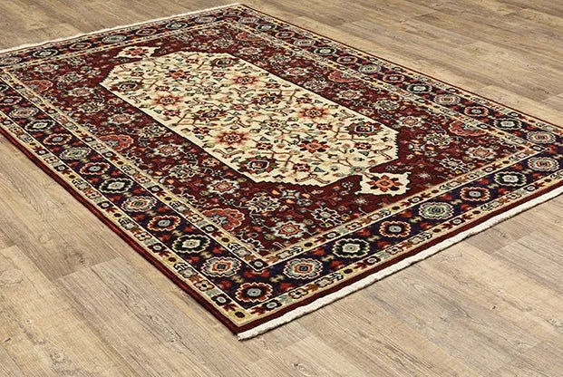 Lilihan 1802W Red/Ivory Rug - Rug & Home