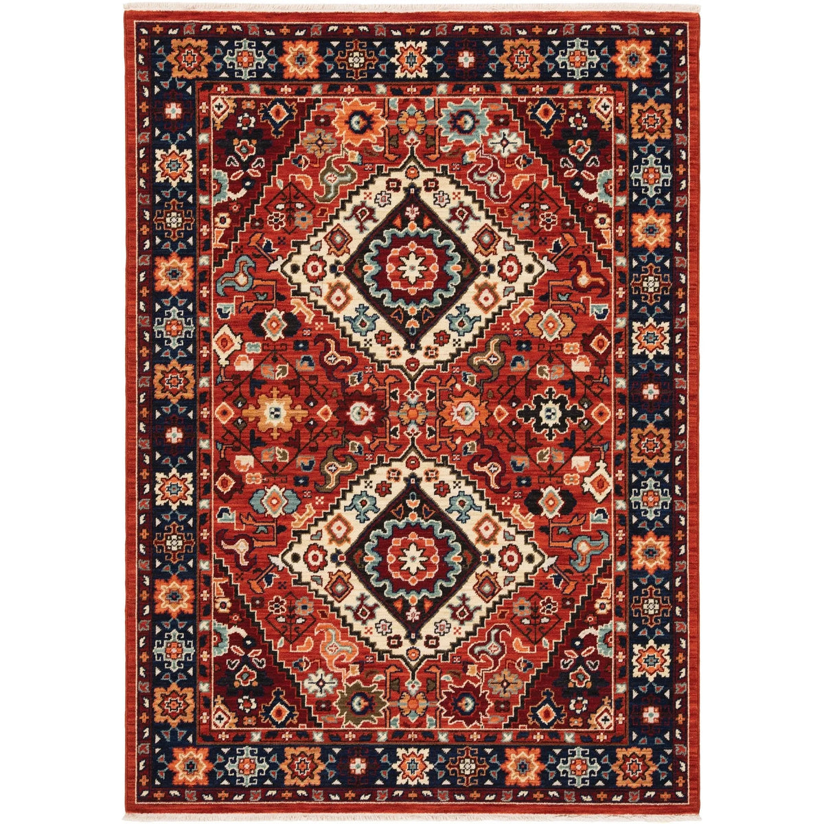 Lilihan 2061V Red/Blue Rug - Rug & Home