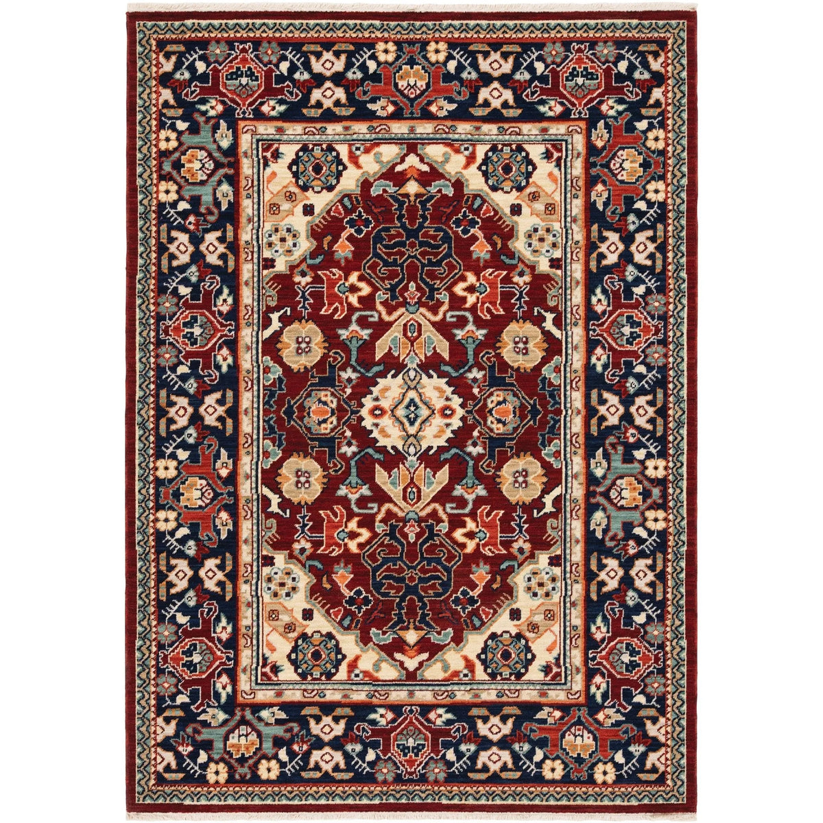 Lilihan 2062R Red/Blue Rug - Rug & Home