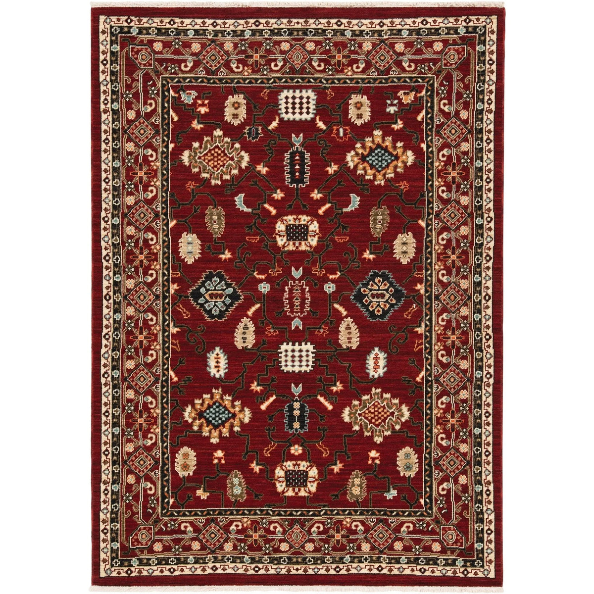 Lilihan 43S Red/Black Rug - Rug & Home