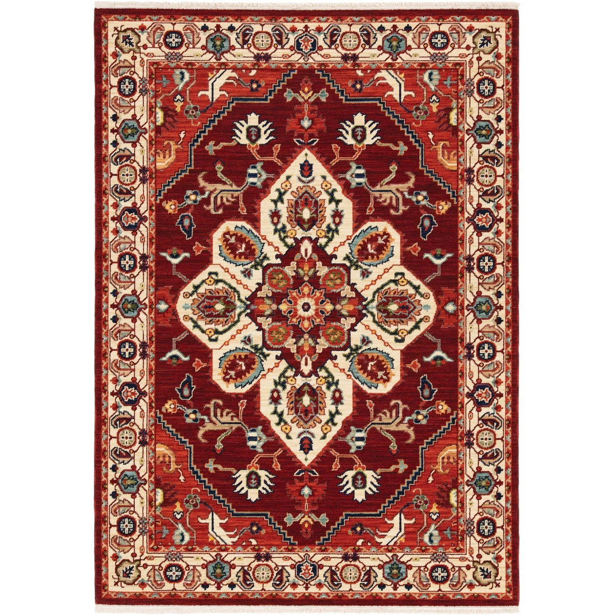 Lilihan 5502C Red/Ivory Rug - Rug & Home