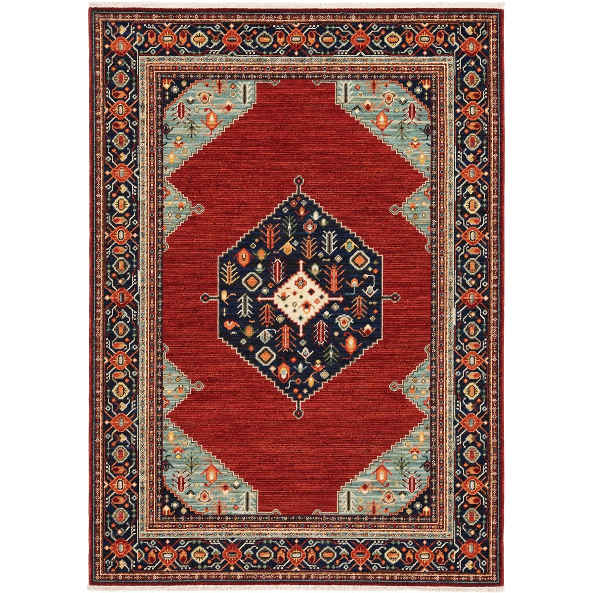 Lilihan 5503M Red/Blue Rug - Rug & Home