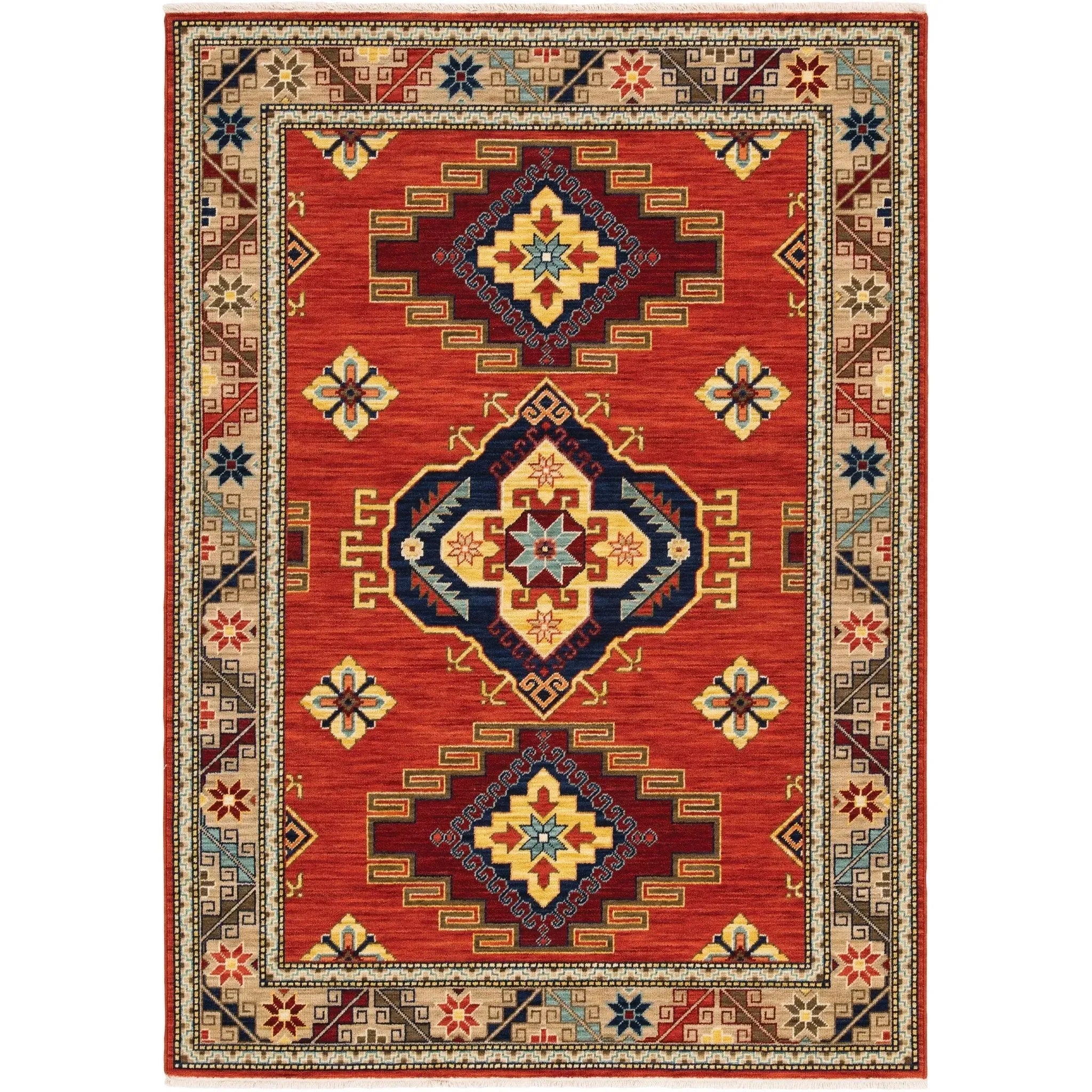 Lilihan 5504P Red/Multi Rug - Rug & Home- Red/Multi / Rectangle 3'3