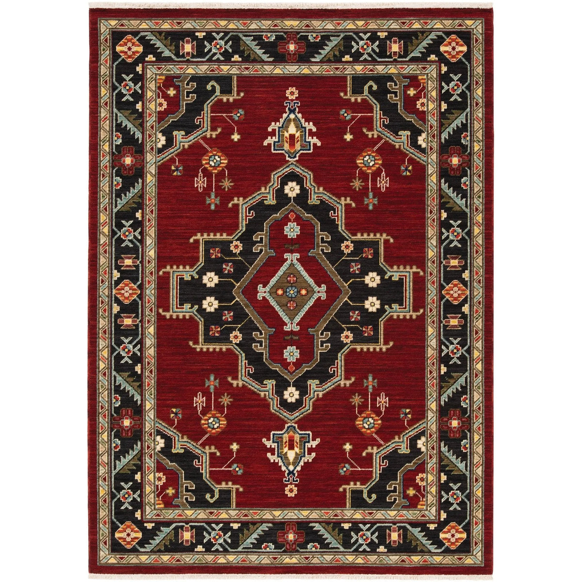 Lilihan 92R Red/Black Rug - Rug & Home