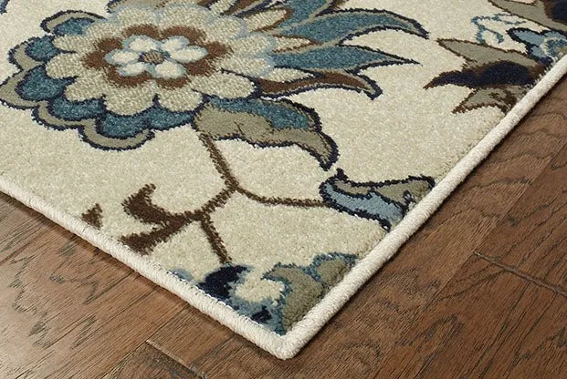 Linden 7811A Ivory/ Blue Rug - Rug & Home