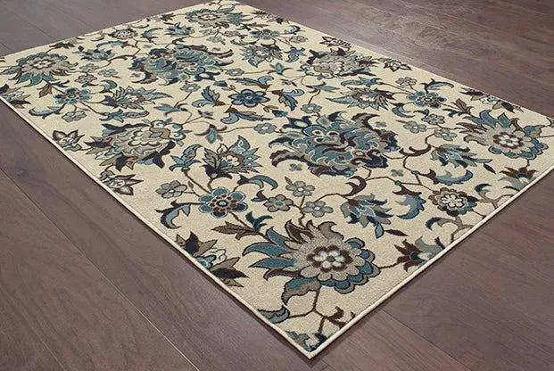 Linden 7811A Ivory/ Blue Rug - Rug & Home