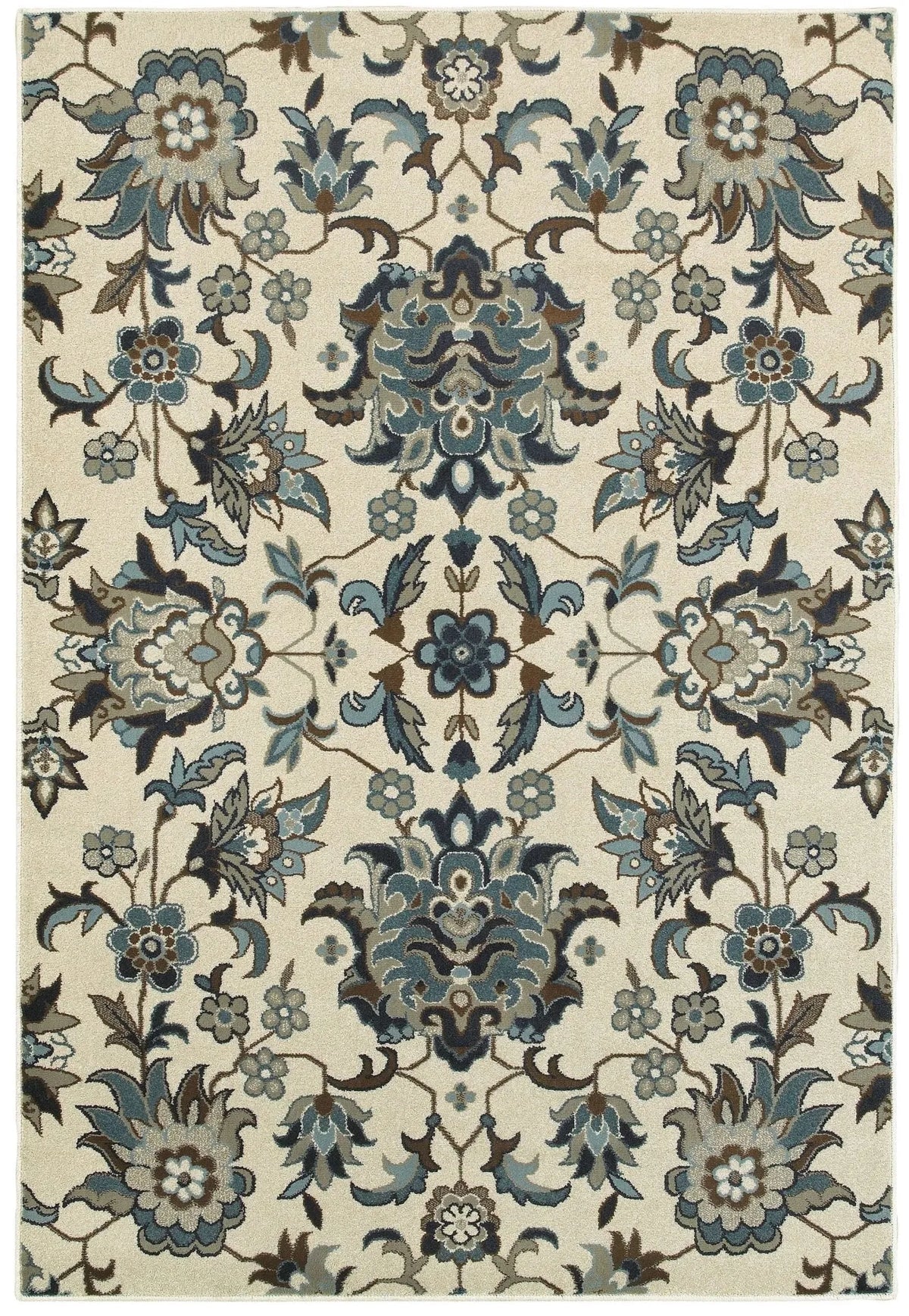 Linden 7811A Ivory/ Blue Rug - Rug & Home