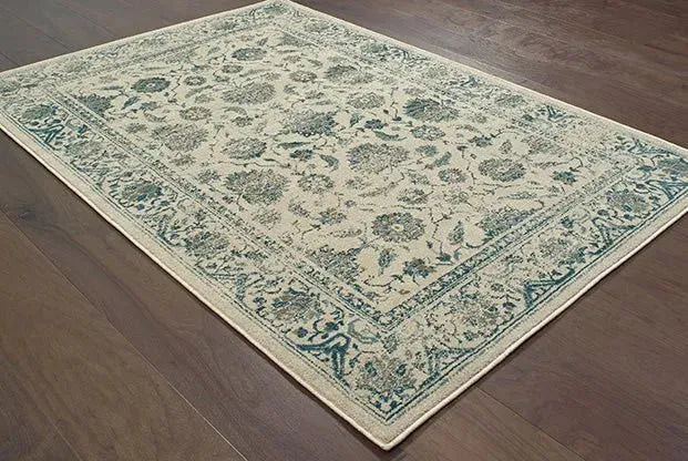 Linden 7909A Ivory/ Blue Rug
