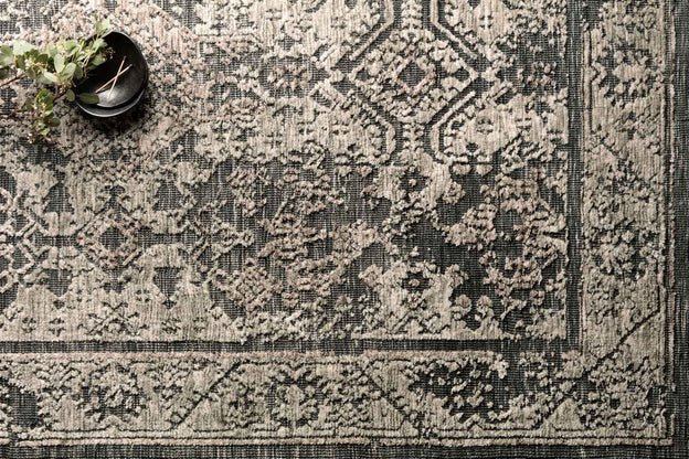 Lindsay LIS-04 Charcoal/Beige Rug - Rug & Home