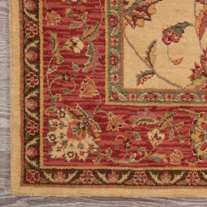 Living Treasures LI04 Ivory/Red Rug - Rug & Home