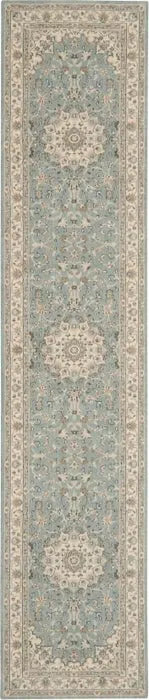 Living Treasures LI15 Aqua/Ivory Rug - Rug & Home