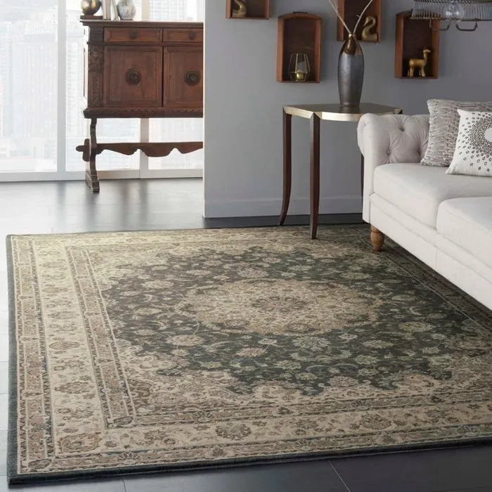 Living Treasures LI15 Grey/Ivory Rug - Rug & Home