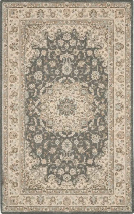 Living Treasures LI15 Grey/Ivory Rug - Rug & Home