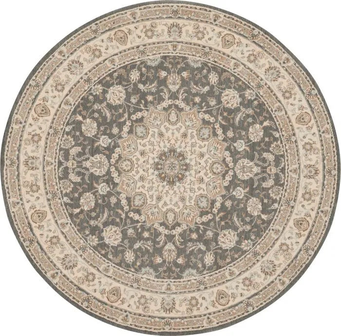 Living Treasures LI15 Grey/Ivory Rug - Rug & Home