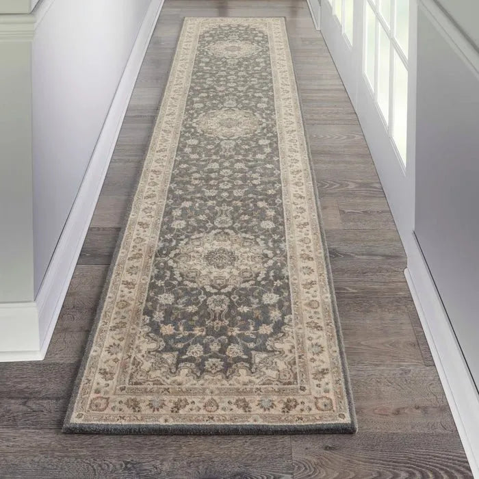 Living Treasures LI15 Grey/Ivory Rug - Rug & Home