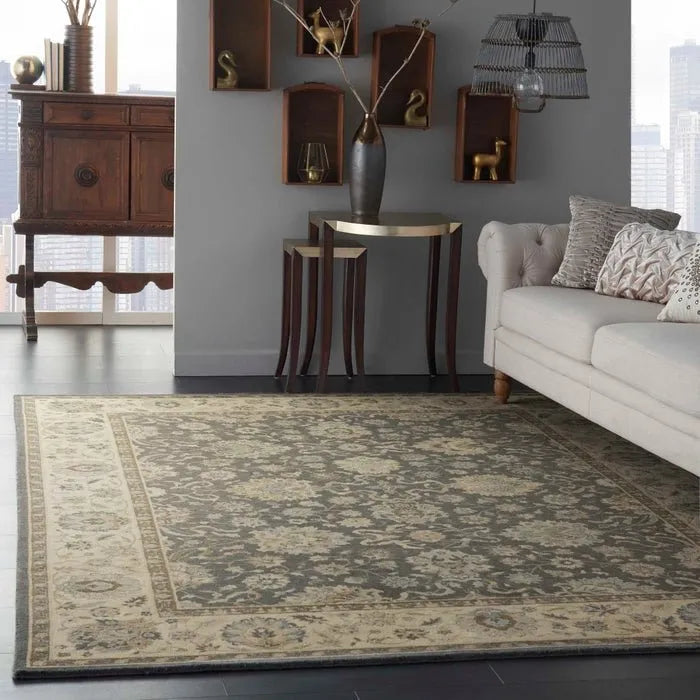 Living Treasures LI16 Grey/Ivory Rug - Rug & Home