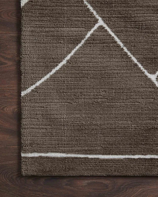 Logan LOG-01 Mocha/White Rug - Rug & Home