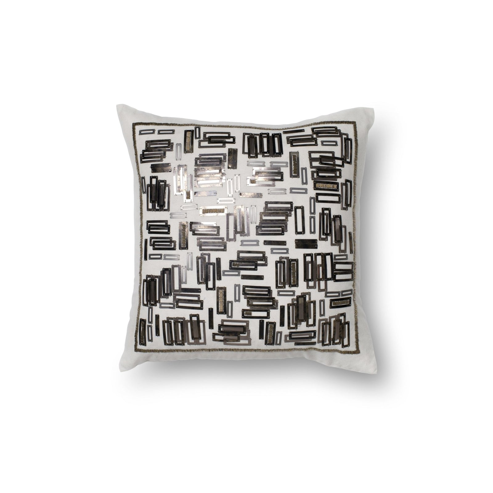 Loloi P0196 White/Gold Pillow