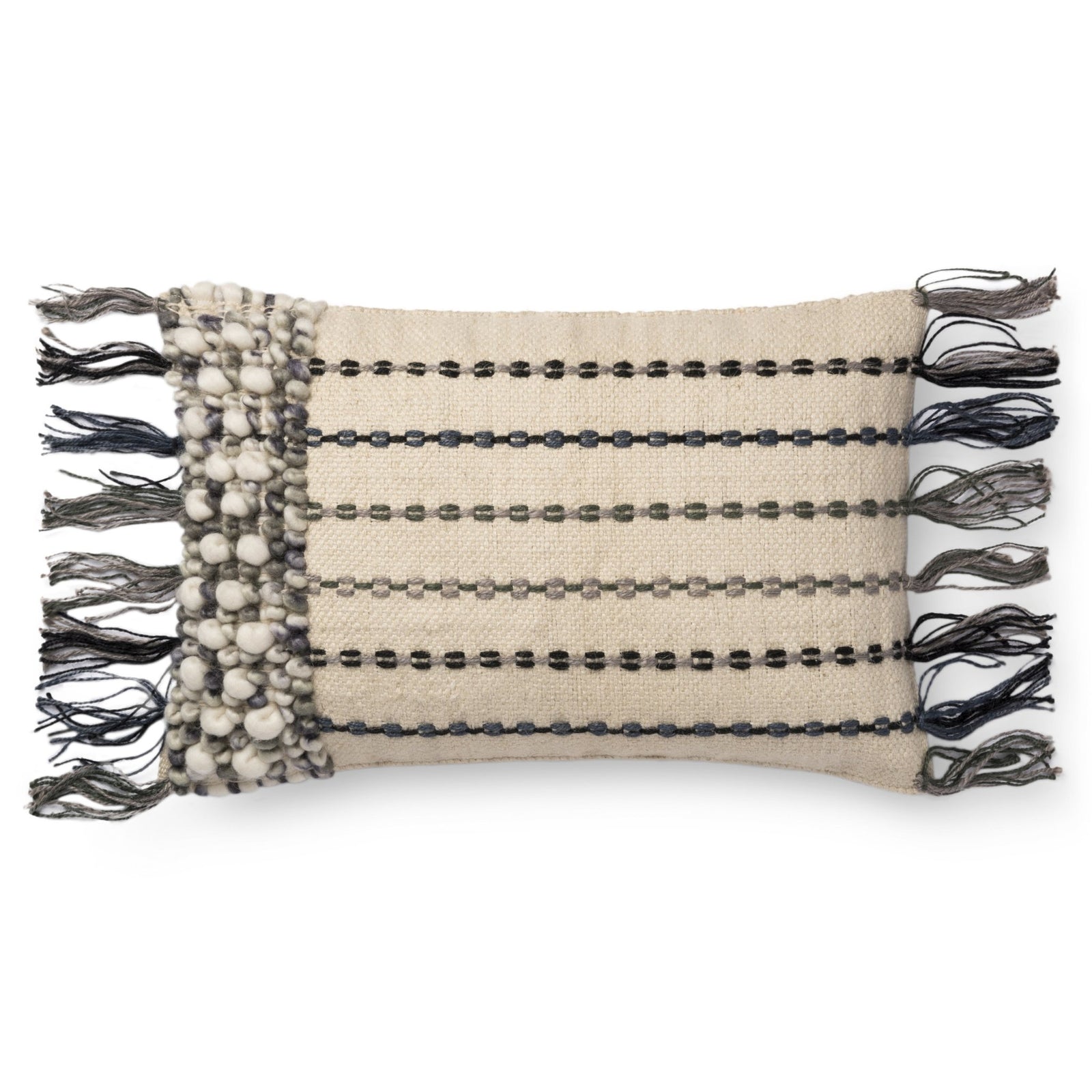 Loloi P0674 Natural/Blue Pillow