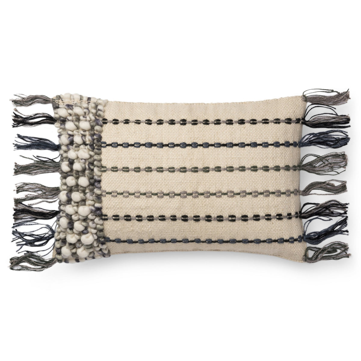 Loloi P0674 Natural/Blue Pillow