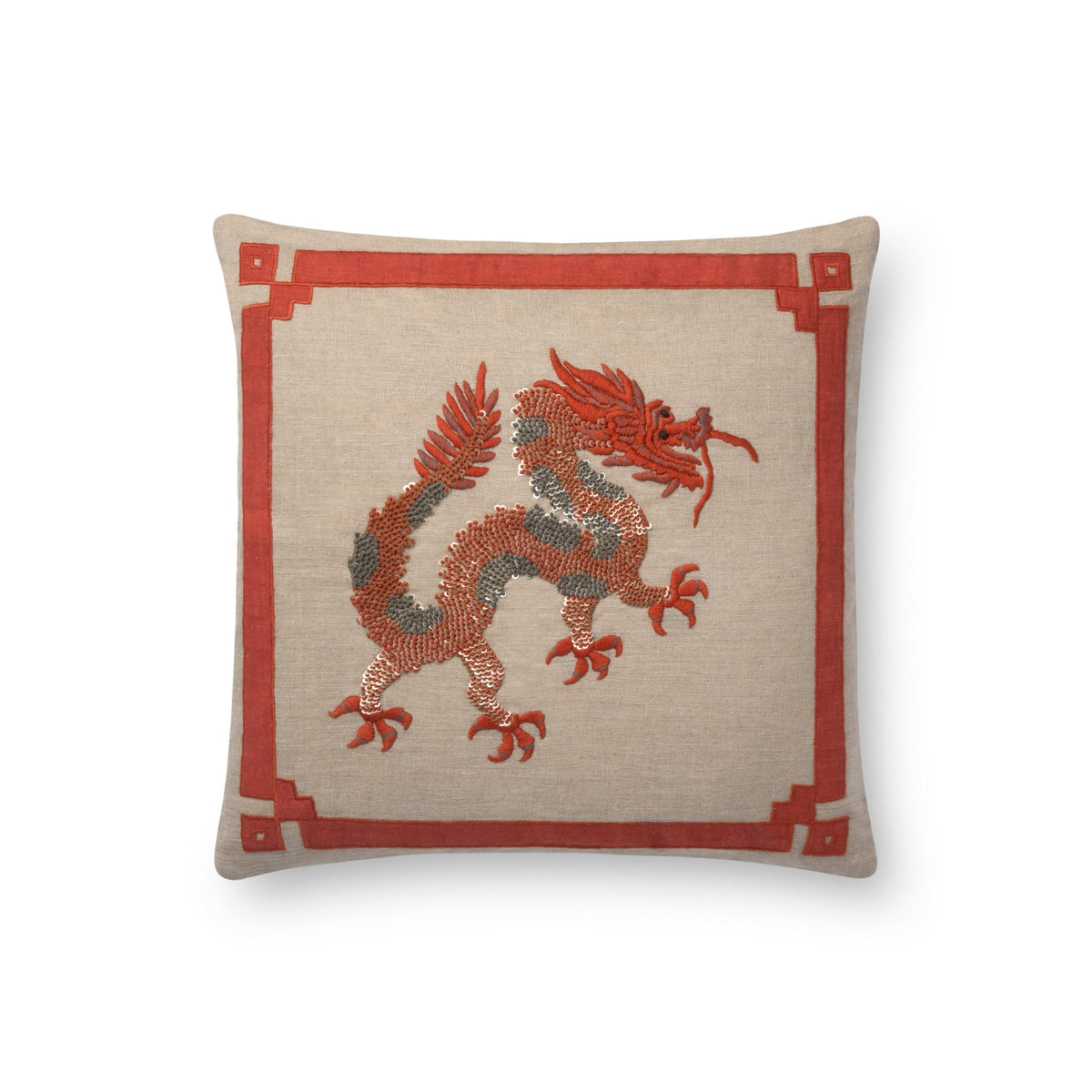 Loloi P0676 Natural/Rust Pillow