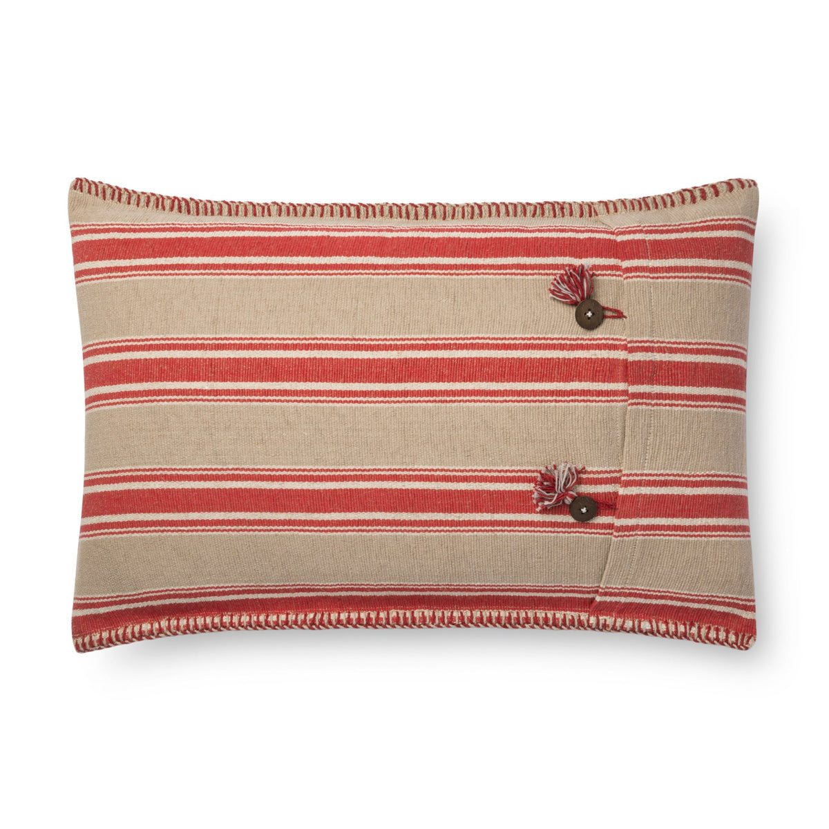 Loloi P0718 Red/Natural Pillow - Rug & Home