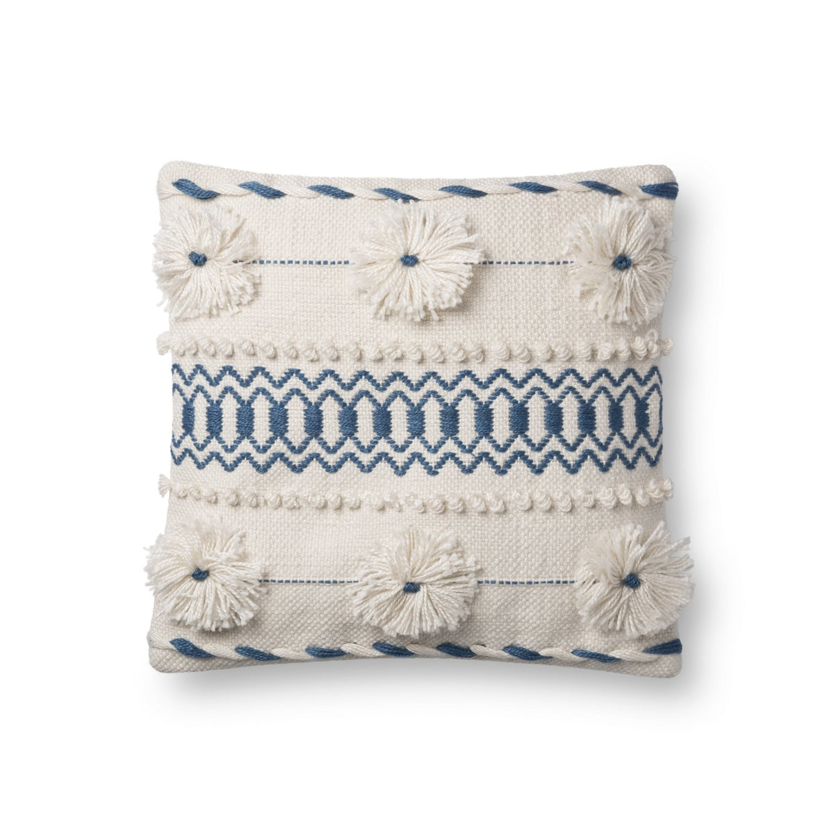 Loloi P0729 Natural/Blue Pillow