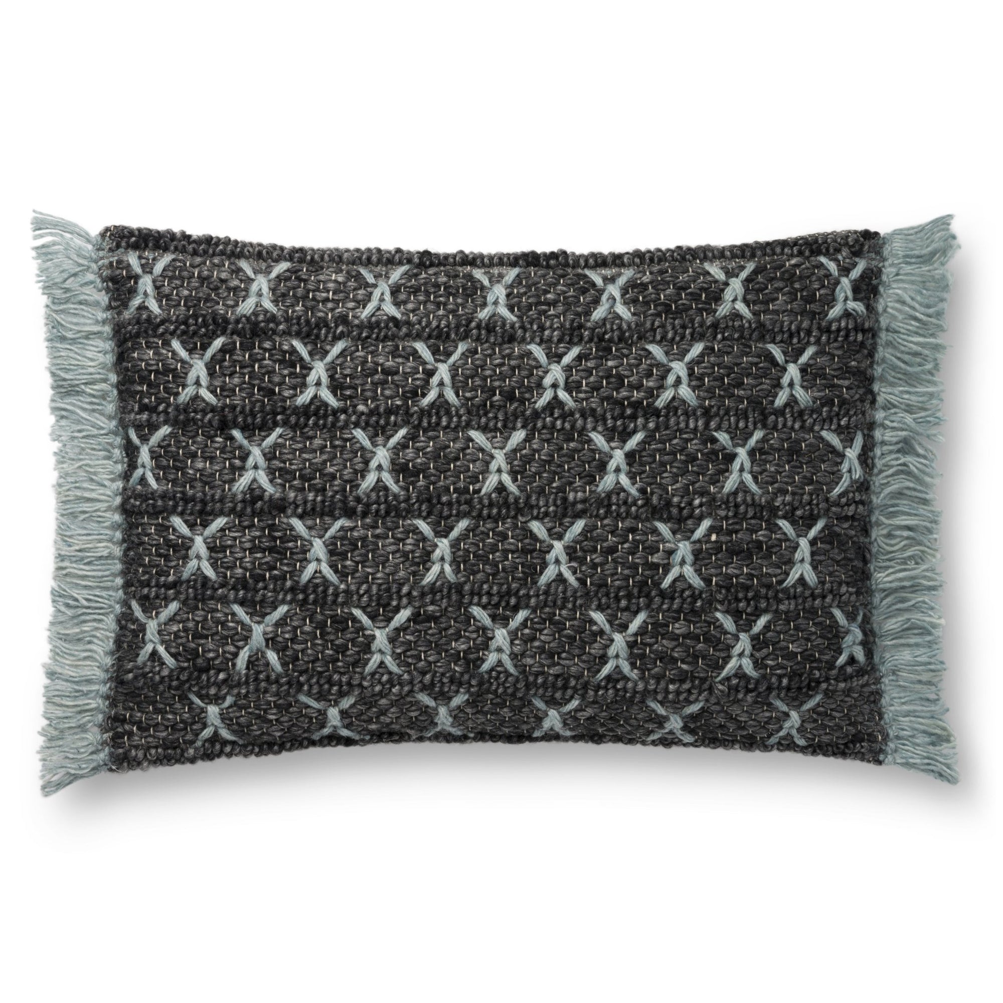 Loloi P0811 Charcoal/Blue Pillow - Rug & Home