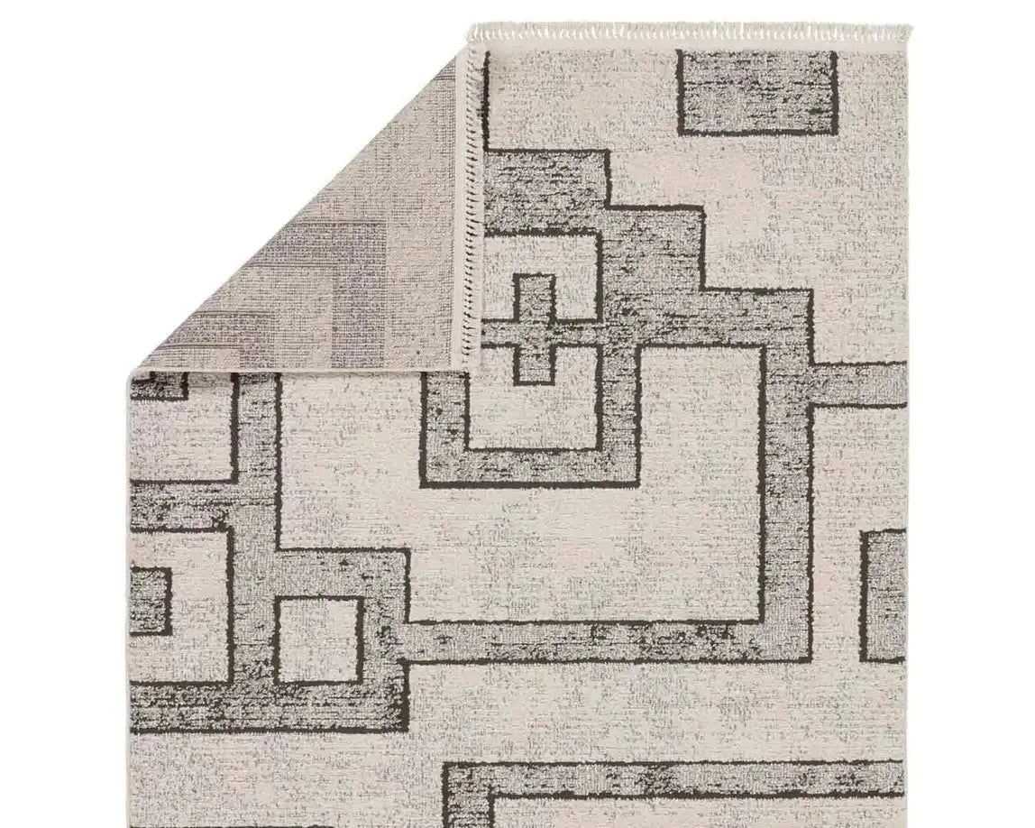 Lore LRE05 Grey/Cream Rug