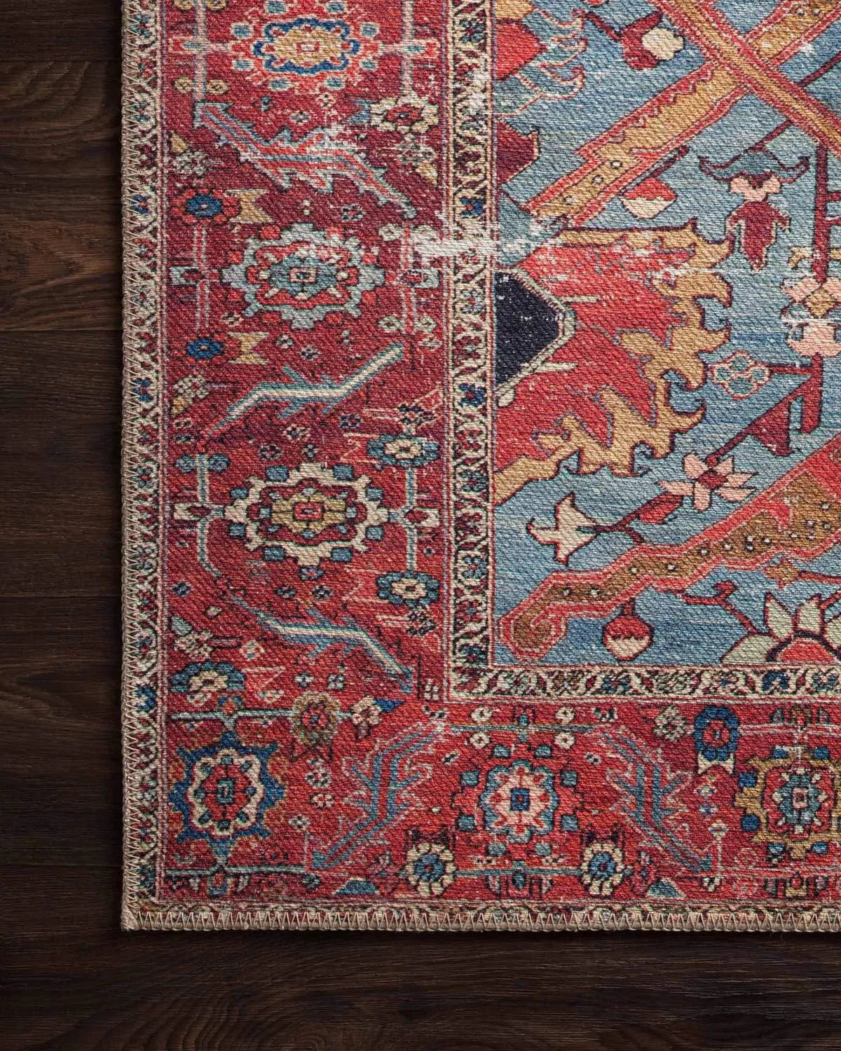 Loren LQ 10 Blue / Red Rug - Rug & Home