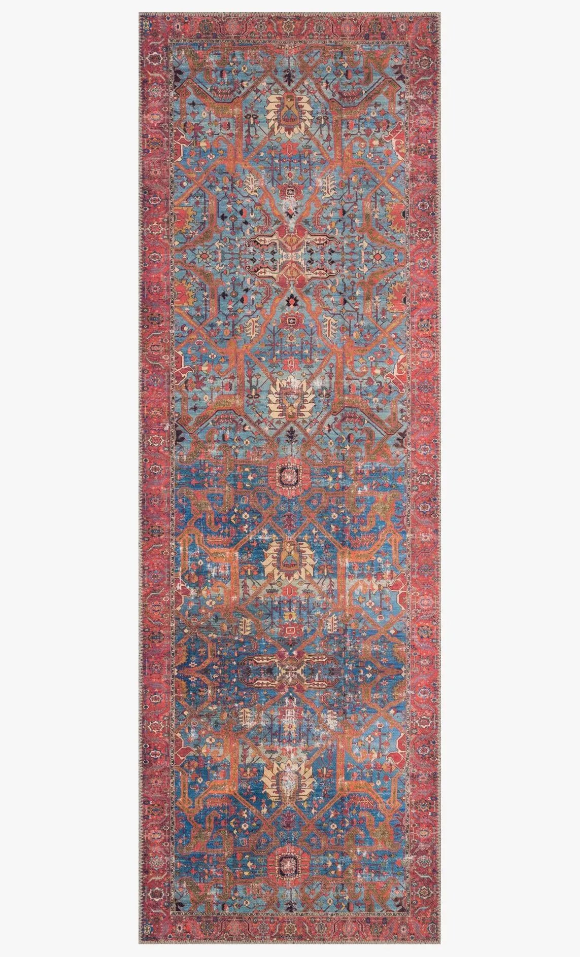 Loren LQ 10 Blue / Red Rug - Rug & Home