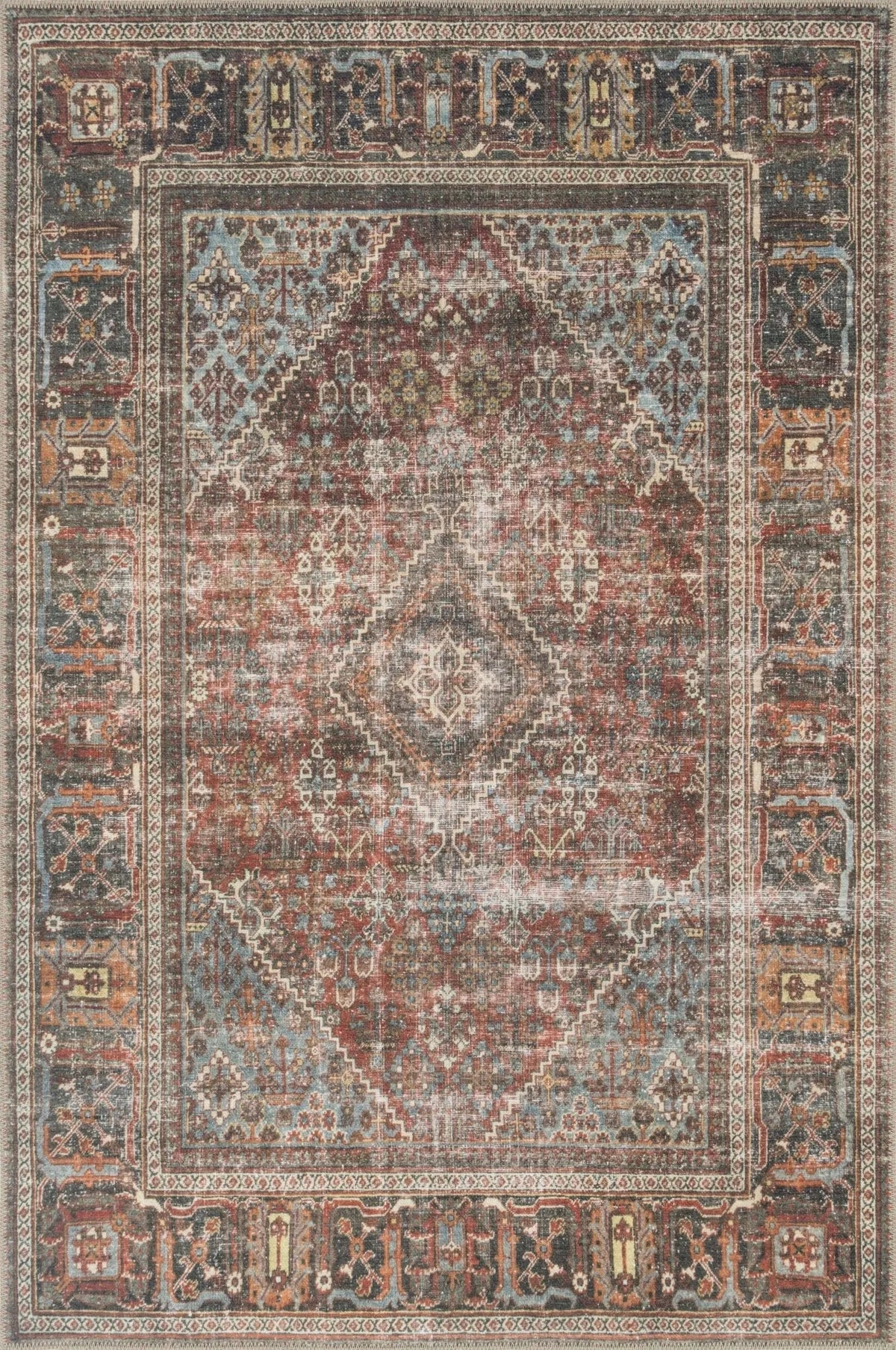 Loren LQ 13 Brick / Midnight Rug - Rug & Home