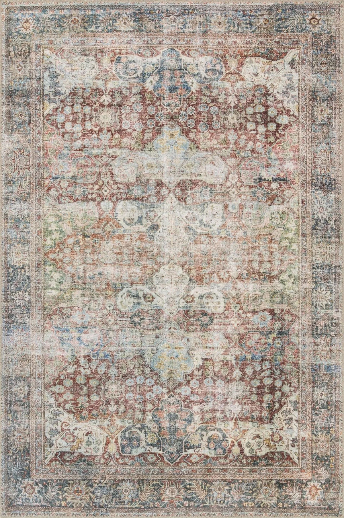 Loren LQ 14 Brick / Multi Rug - Rug & Home