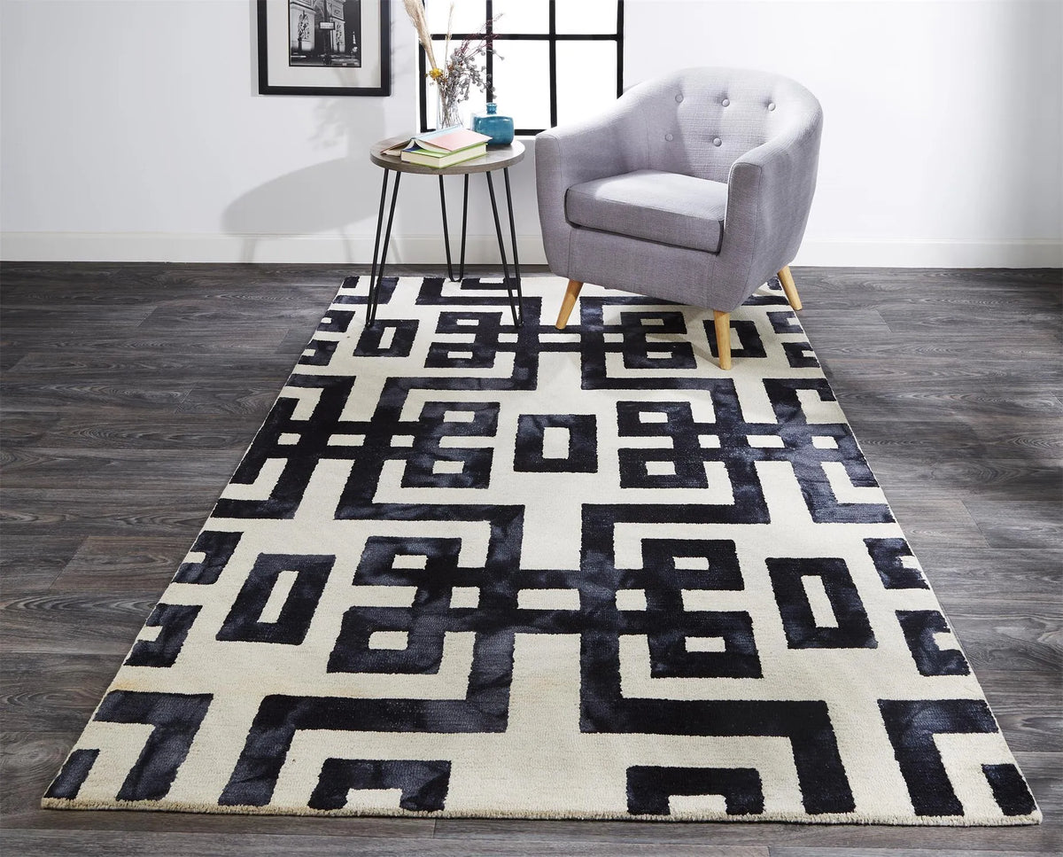 Lorrain 8568F Black/Ivory Rug - Rug & Home