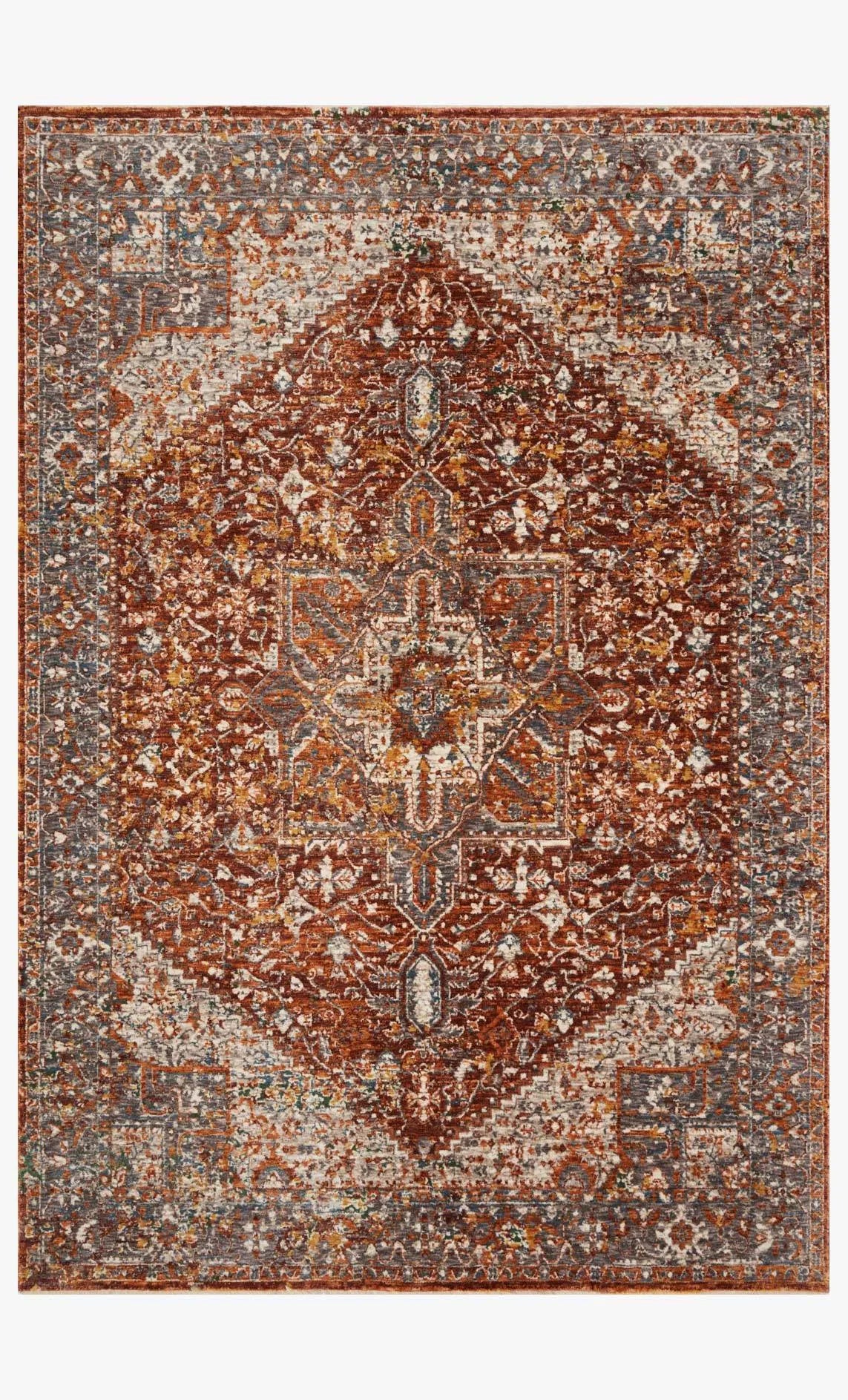 Lourdes Lou-02 Rust/Multi Rug - Rug & Home