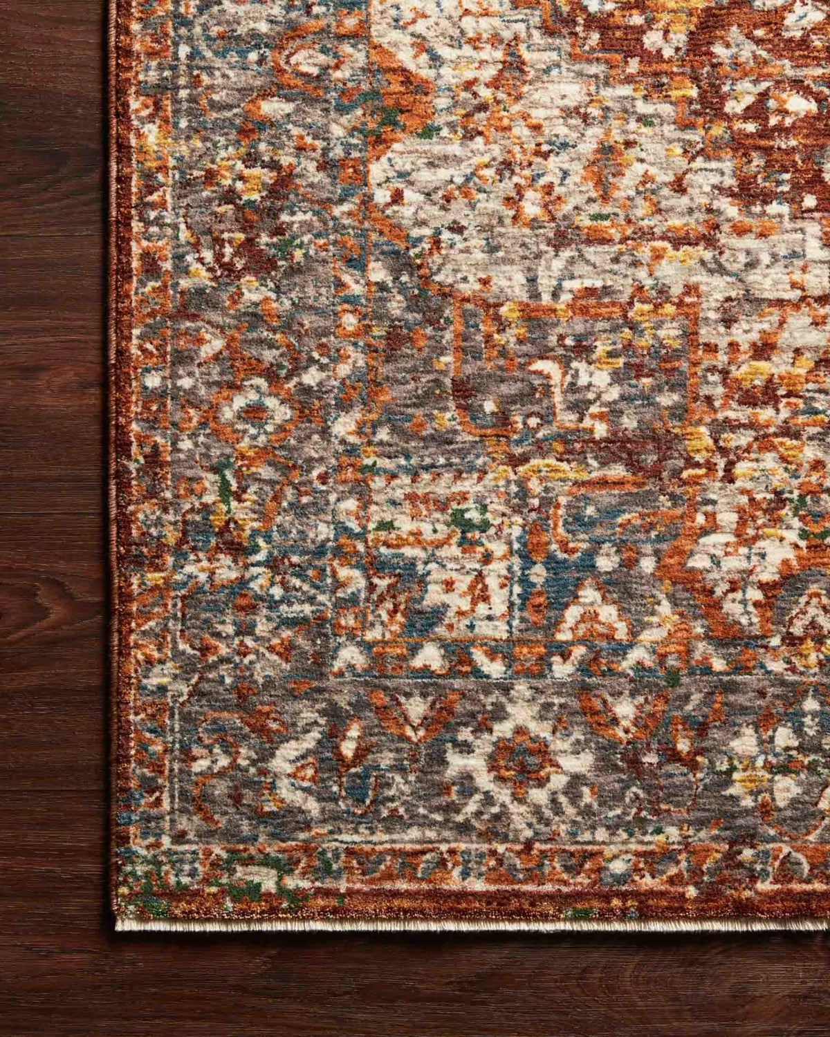 Lourdes Lou-02 Rust/Multi Rug - Rug & Home