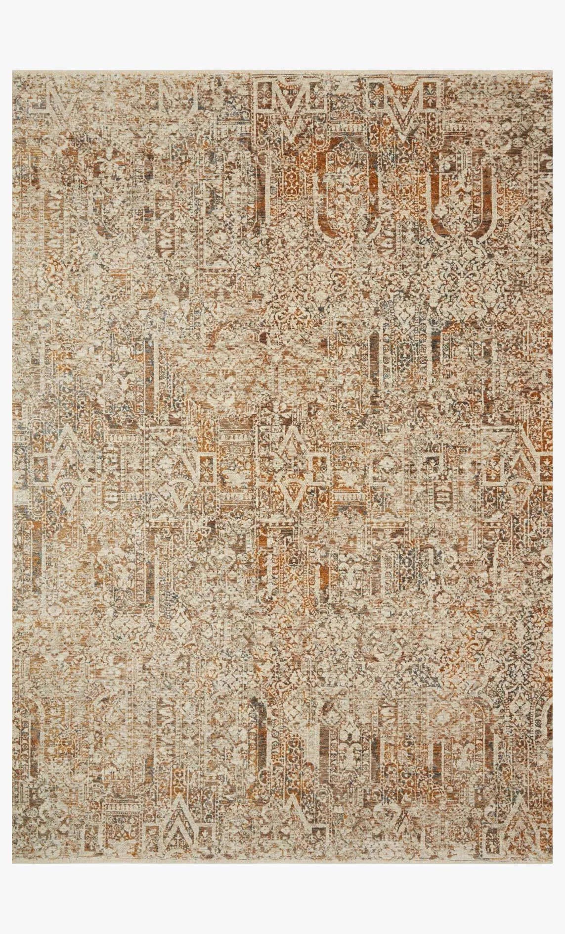 Lourdes Lou-05 Ivory/Orange Rug - Rug & Home