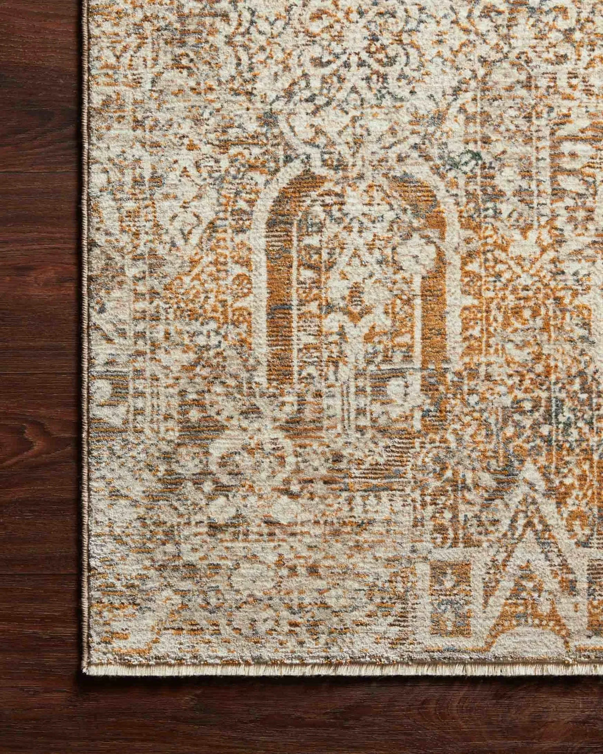 Lourdes Lou-05 Ivory/Orange Rug - Rug & Home