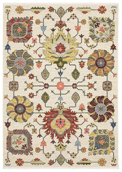 Lucca 8111W Abstract White Rug - Rug & Home