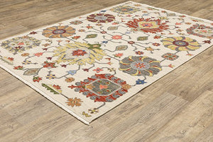 Lucca 8111W Abstract White Rug - Rug & Home
