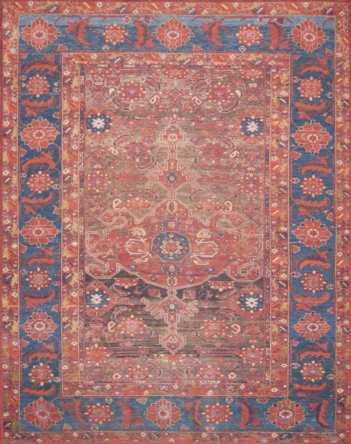 Lucca by Magnolia Home LF-07 Rust/Blue Rug - Rug & Home