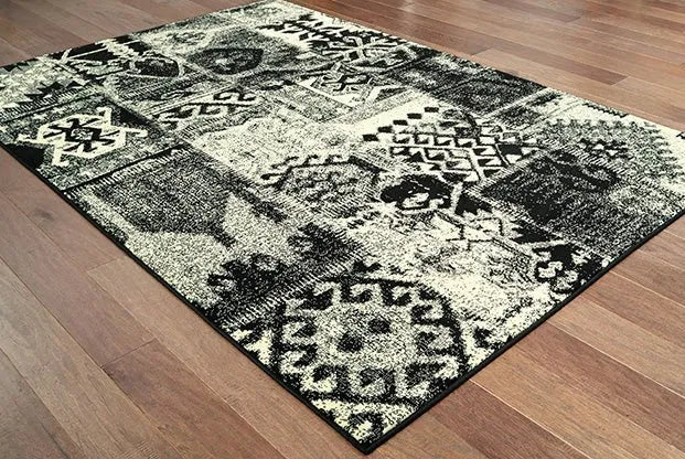 Luna 1804K Black/ Ivory Rug - Rug & Home