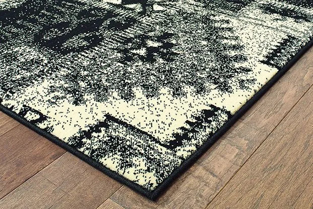 Luna 1804K Black/ Ivory Rug - Rug & Home