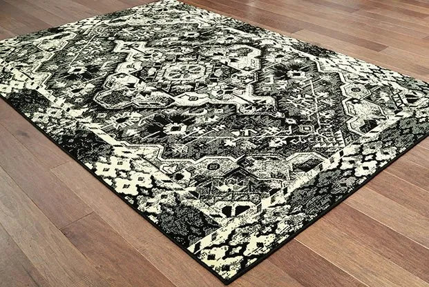 Luna 5603K Black/ Ivory Rug - Rug & Home