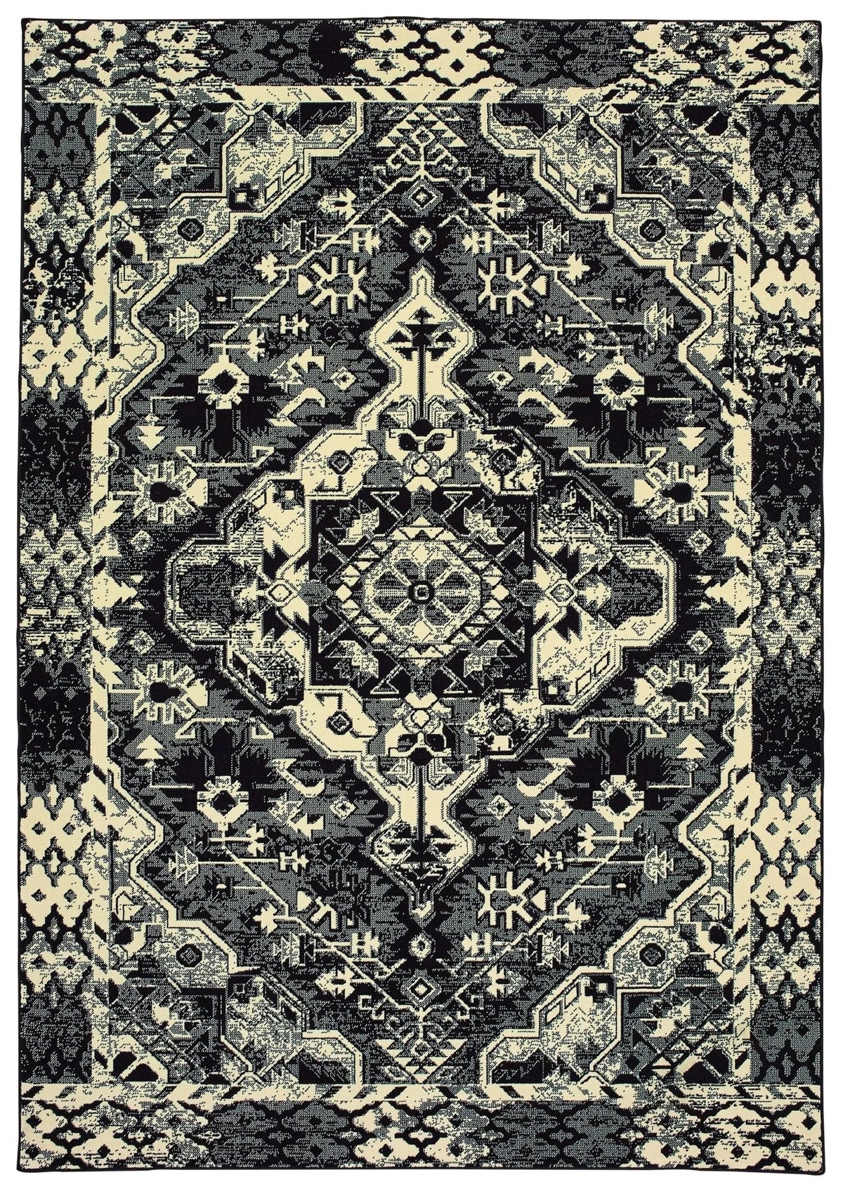 Luna 5603K Black/ Ivory Rug - Rug & Home