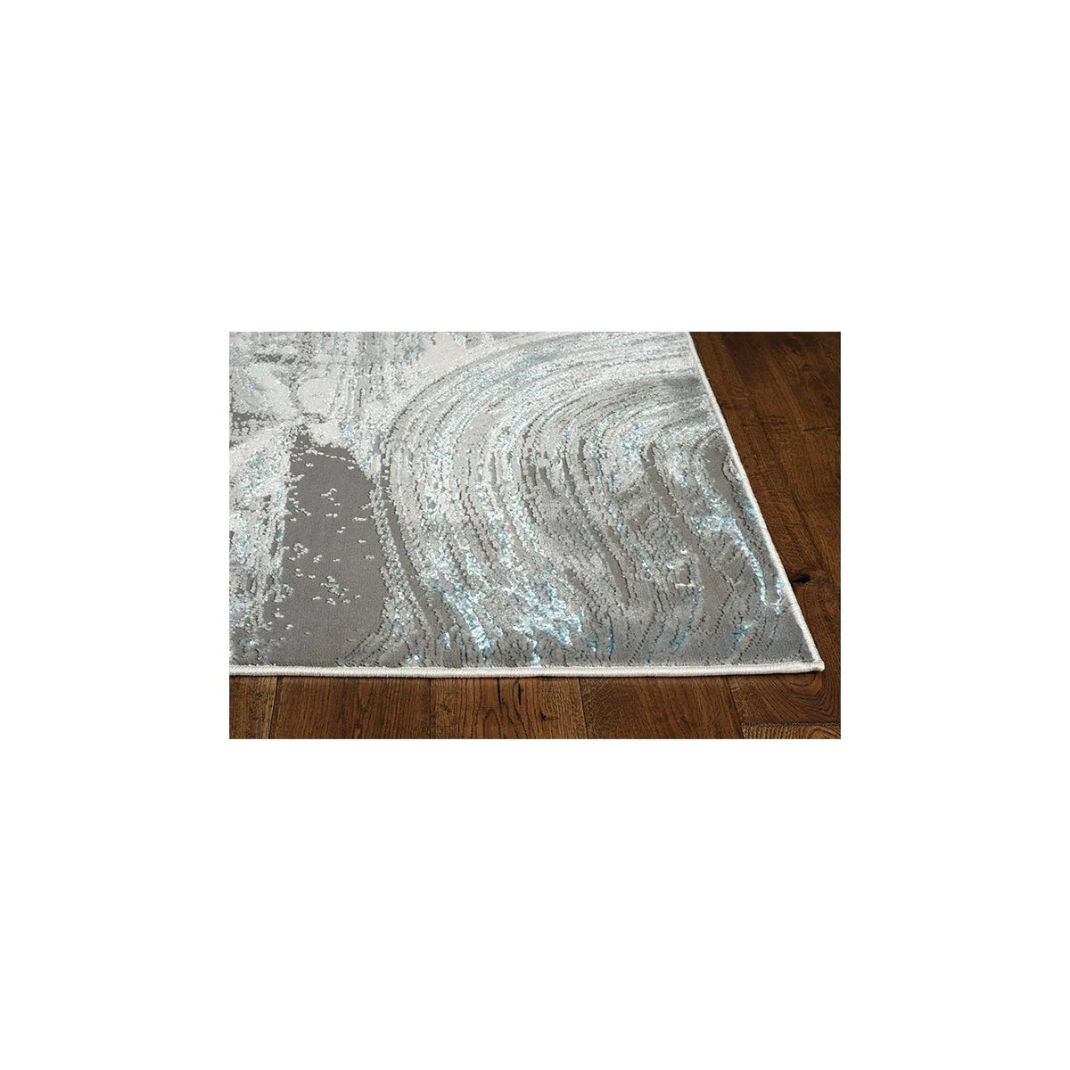 Luna 7130 Stroked Silver/Blue Rug - Rug & Home