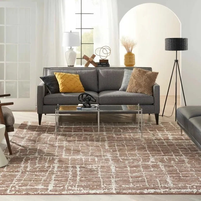 Luna LUN02 Mocha/Ivory Rug - Rug & Home