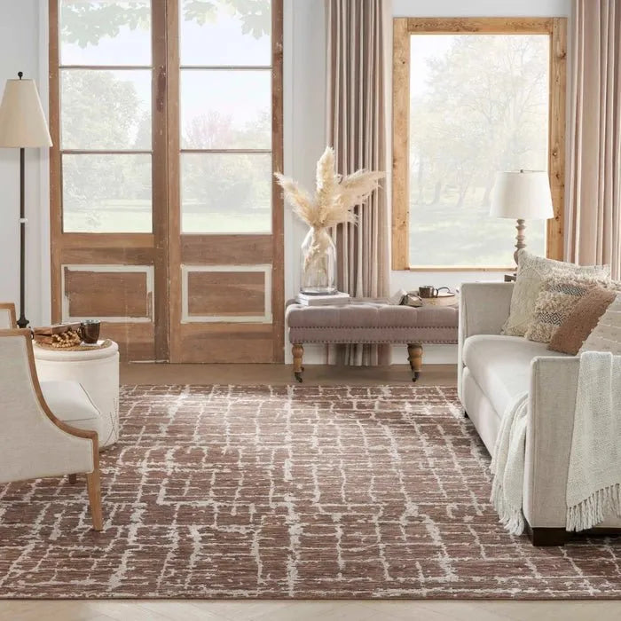 Luna LUN02 Mocha/Ivory Rug - Rug & Home