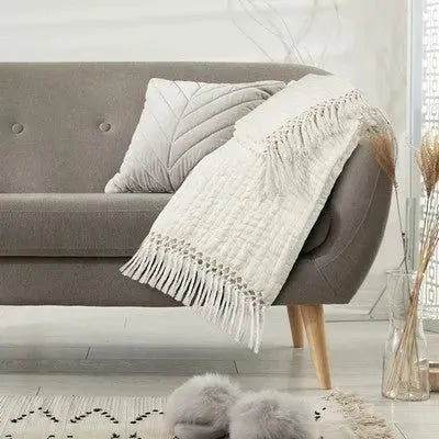 Lux 05291NAT Natural Throw Blanket